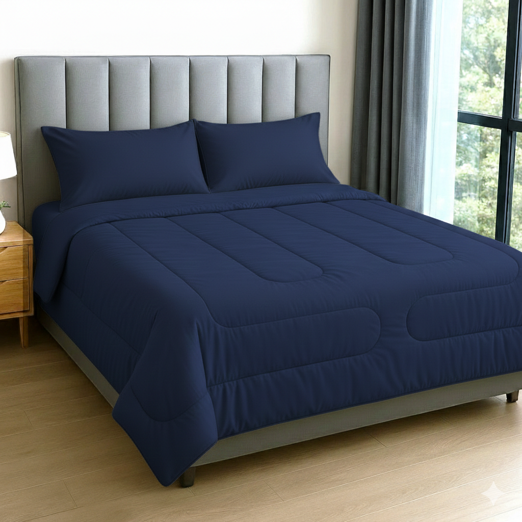 ชุดผ้าปูที่นอน 3.5 ฟุต 4 ชิ้น CHARM สี NAVY BLUE คอลเลคชั่น CLASSIC_1